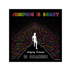 JUMPING IS SCARY (Square Vinyl Sticker)