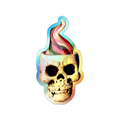 FLAME SKULL (Holographic Die-cut Sticker)
