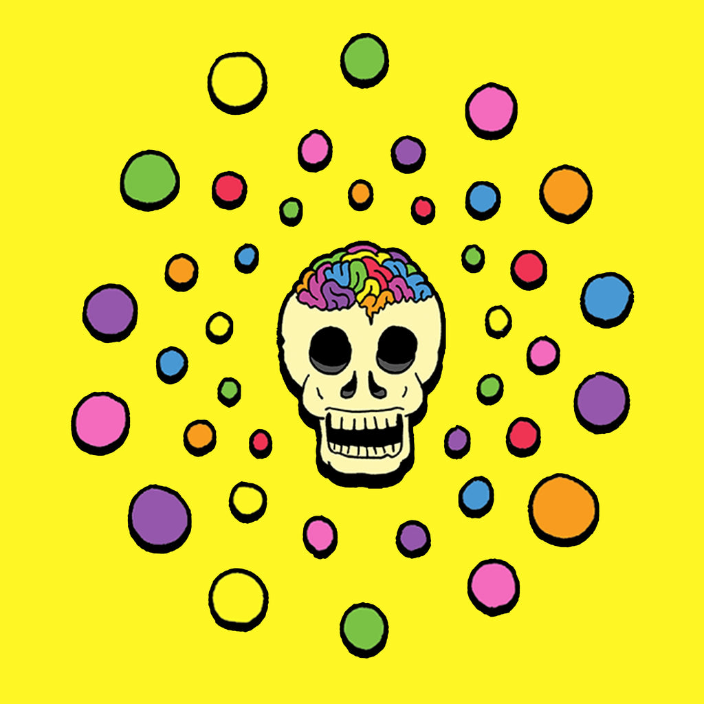Rainbow Brainskull Dots (Soft Lightweight T-shirt)